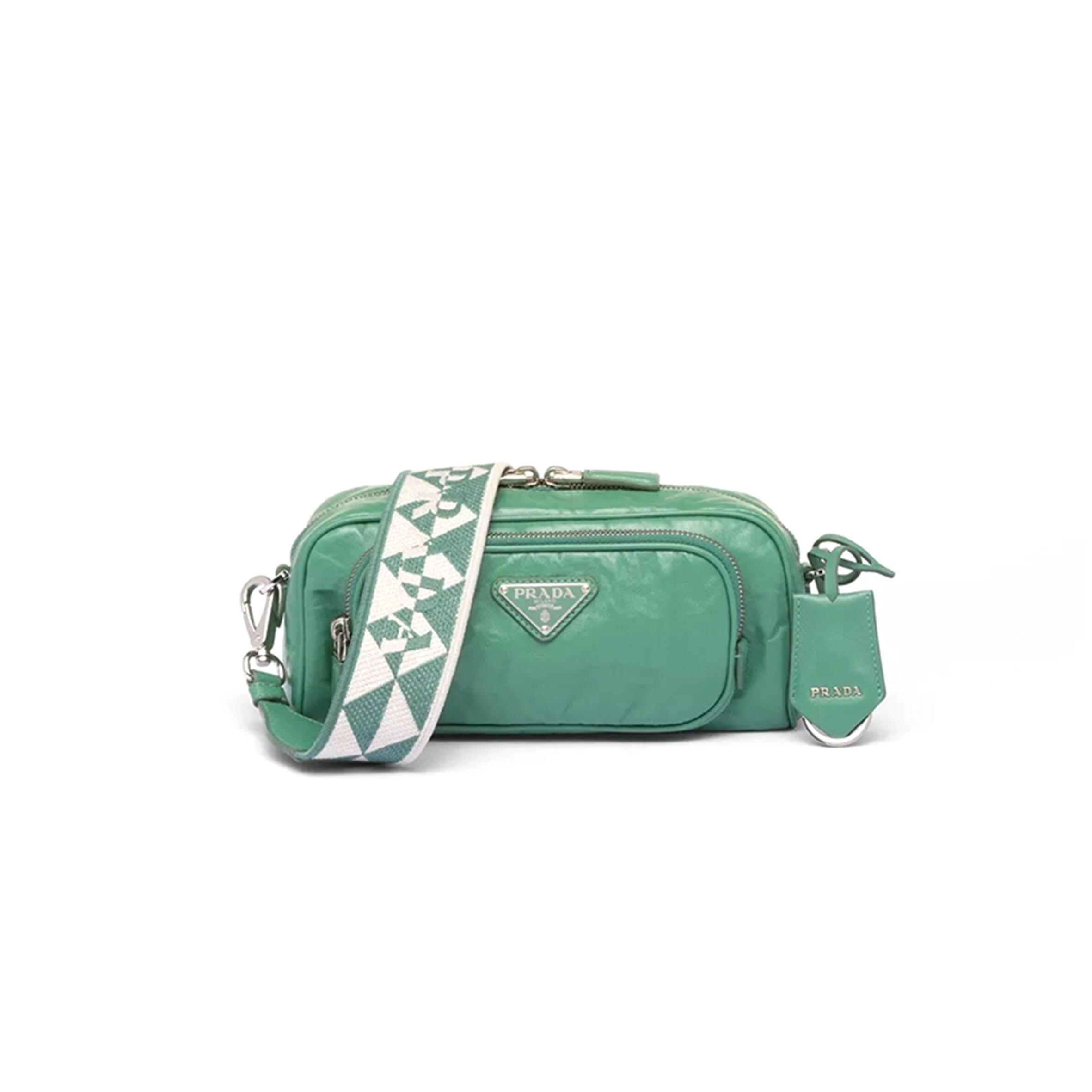 PRADA NAPPA ANTIQUE LEATHER MULTI-POCKET SHOULDER BAG 1BH198  (22*10.5*7cm)